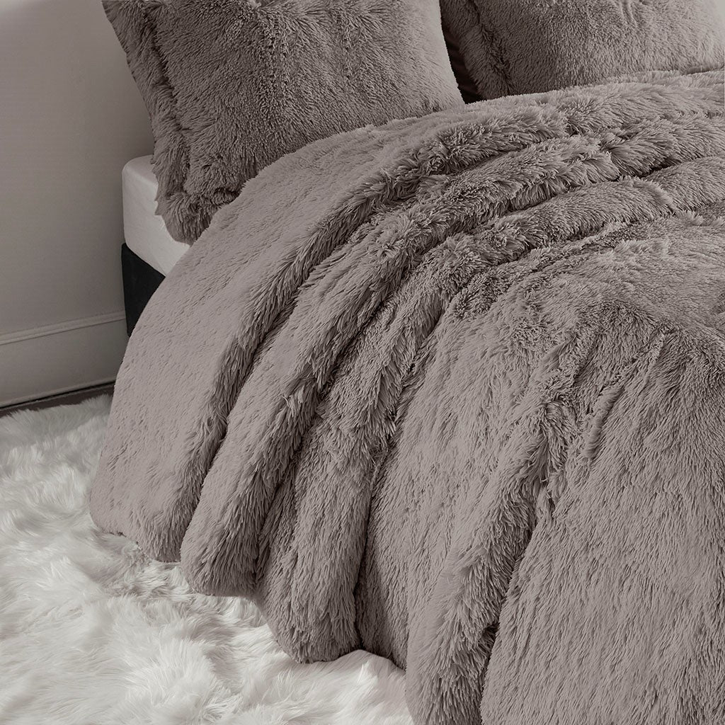 Malea Shaggy Fur Duvet Cover Set