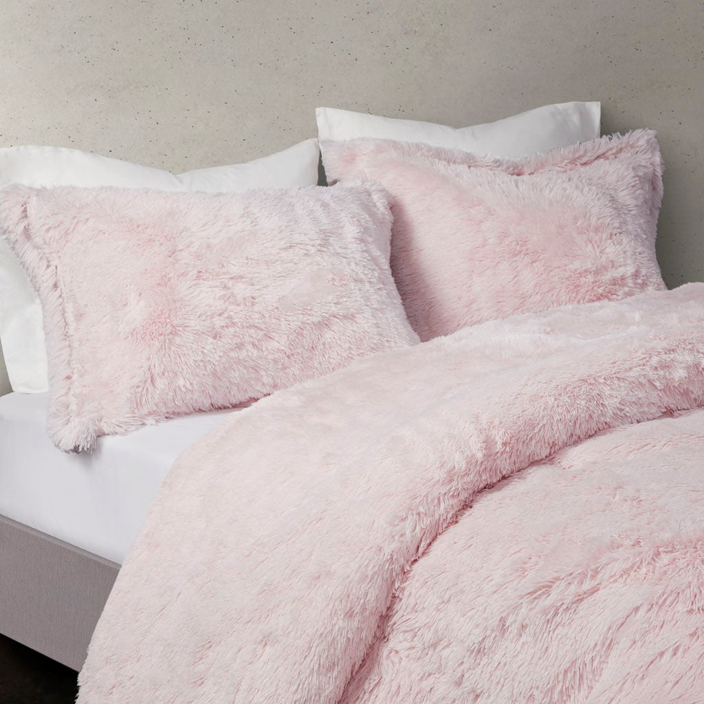 Cleo Ombre Shaggy Fur Comforter Set