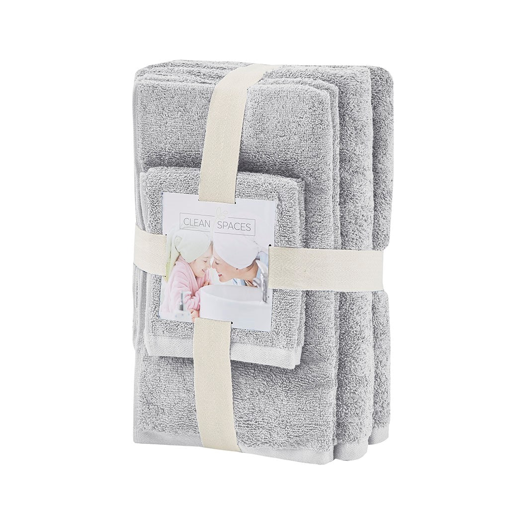 Aure 100% Cotton Solid 6 Piece Antimicrobial Towel Set