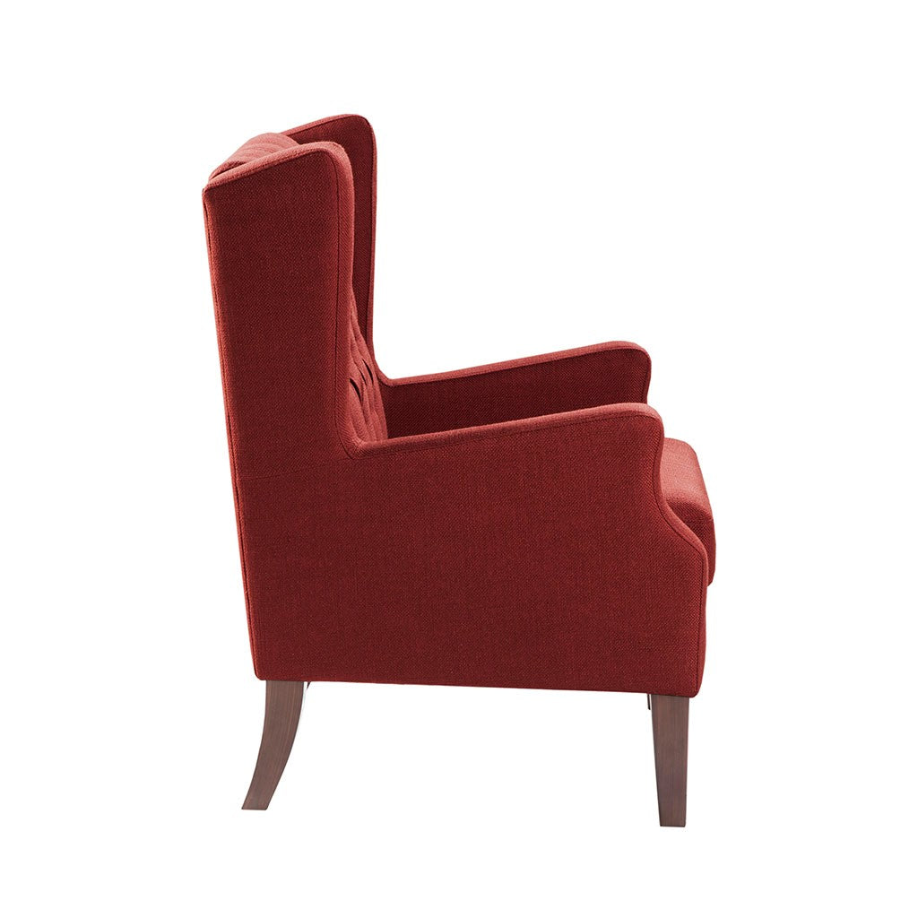 Maxwell Button Tufted Red Wing Chair