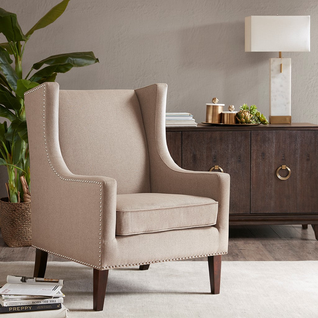 Barton Taupe Wing Chair