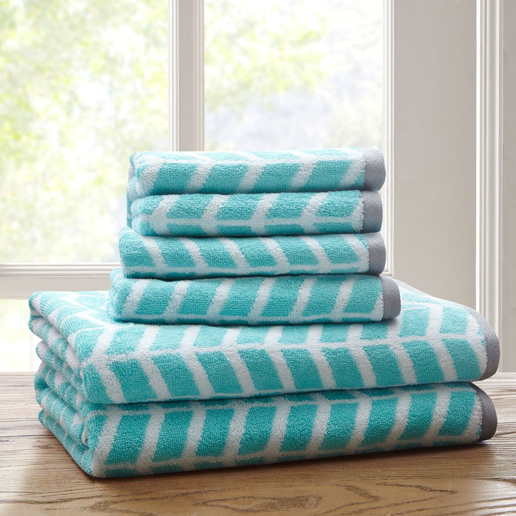 Nadia 6 Piece Cotton Jacquard Towel Set