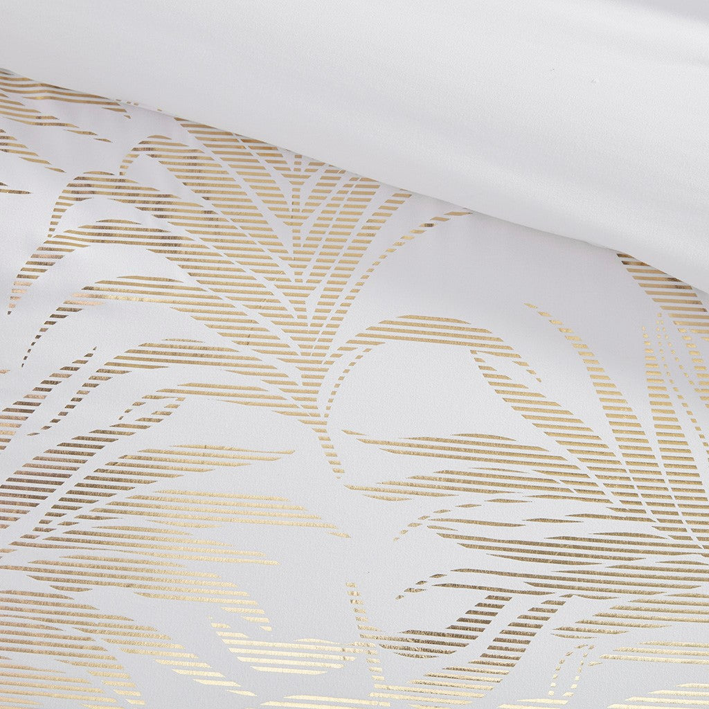 Kailani Tropical Metallic Printed Duvet Cover Set