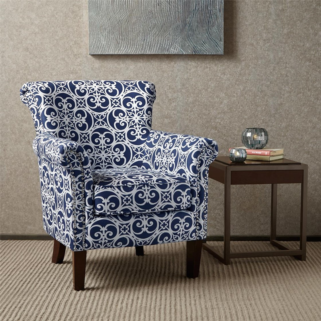 Brooke Navy Tight Back Club Chair