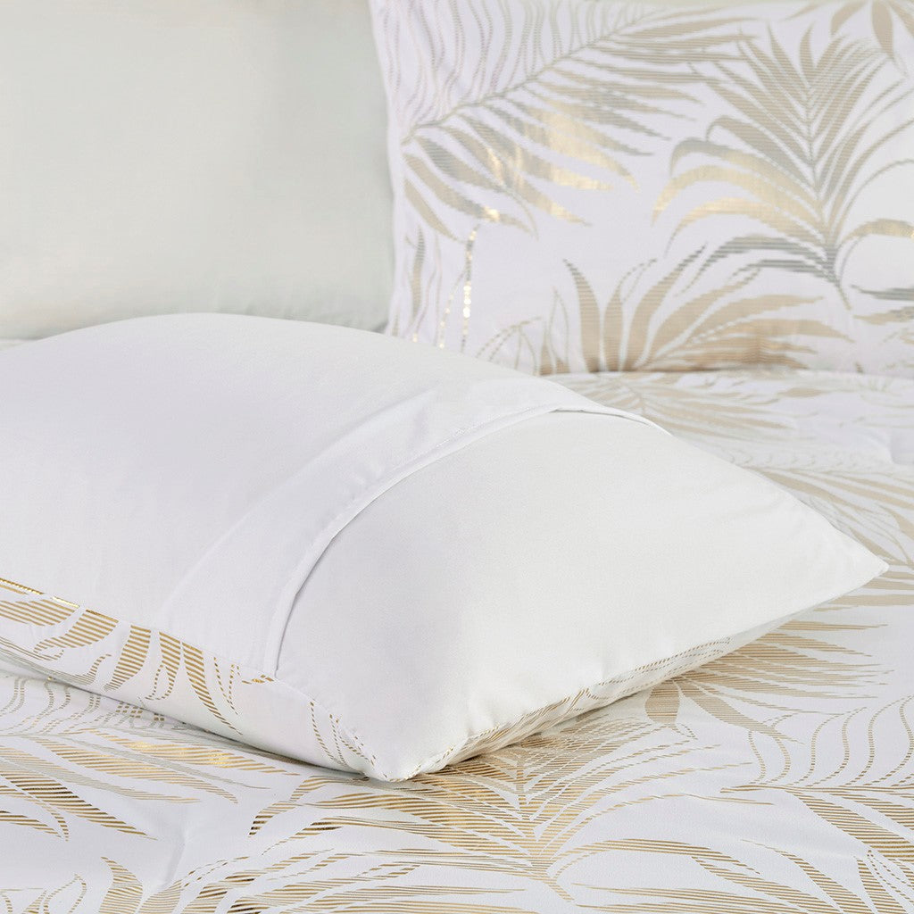 Kailani Tropical Metallic Printed Duvet Cover Set