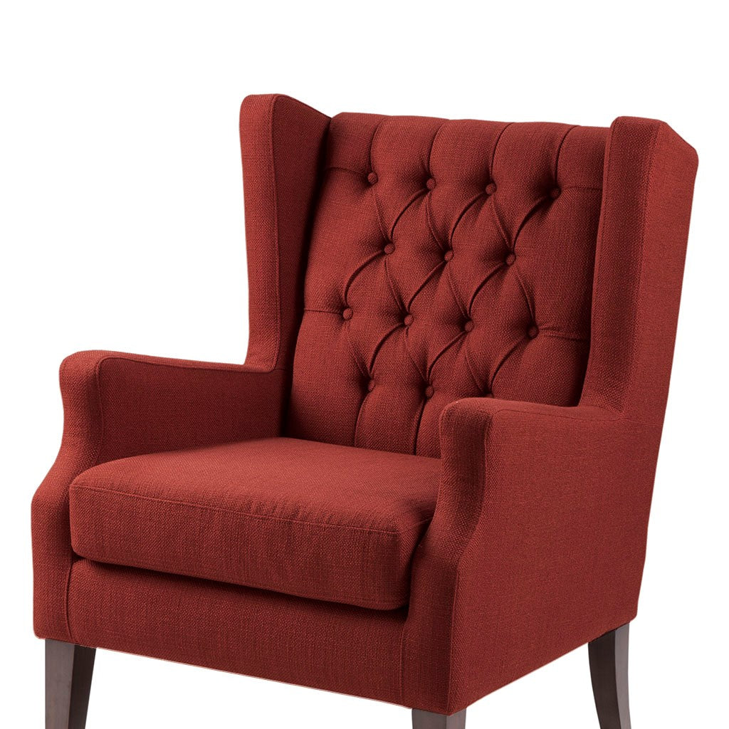 Maxwell Button Tufted Red Wing Chair