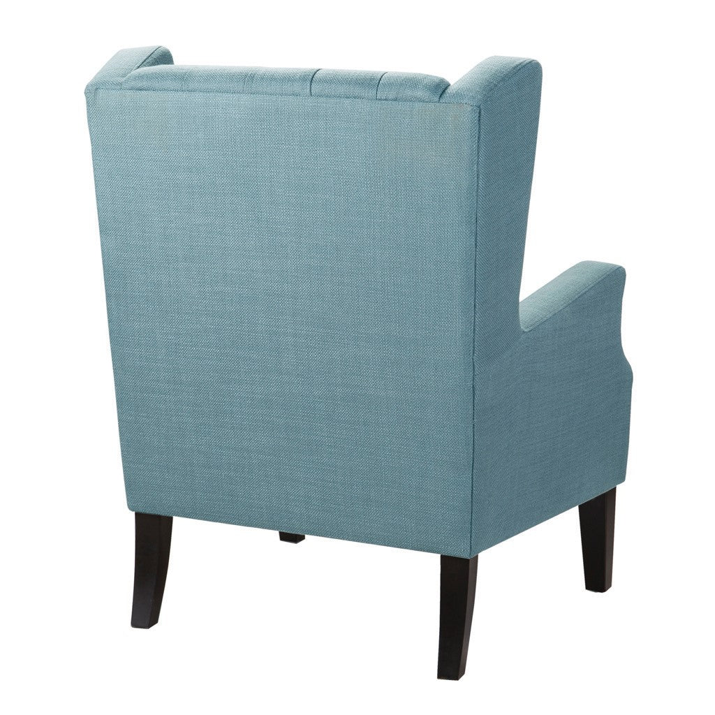 Maxwell Button Tufted Blue Wing Chair