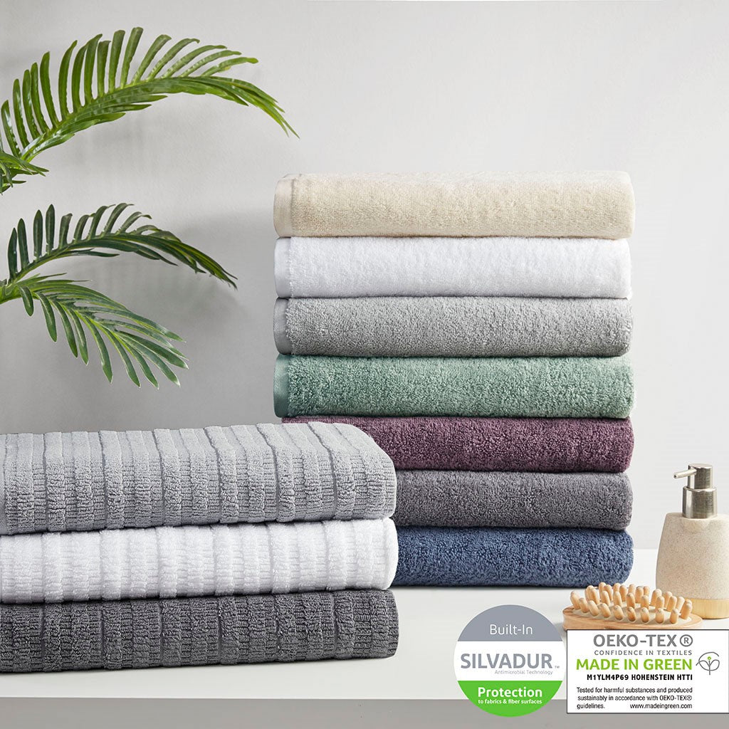 Aure 100% Cotton Solid 6 Piece Antimicrobial Towel Set