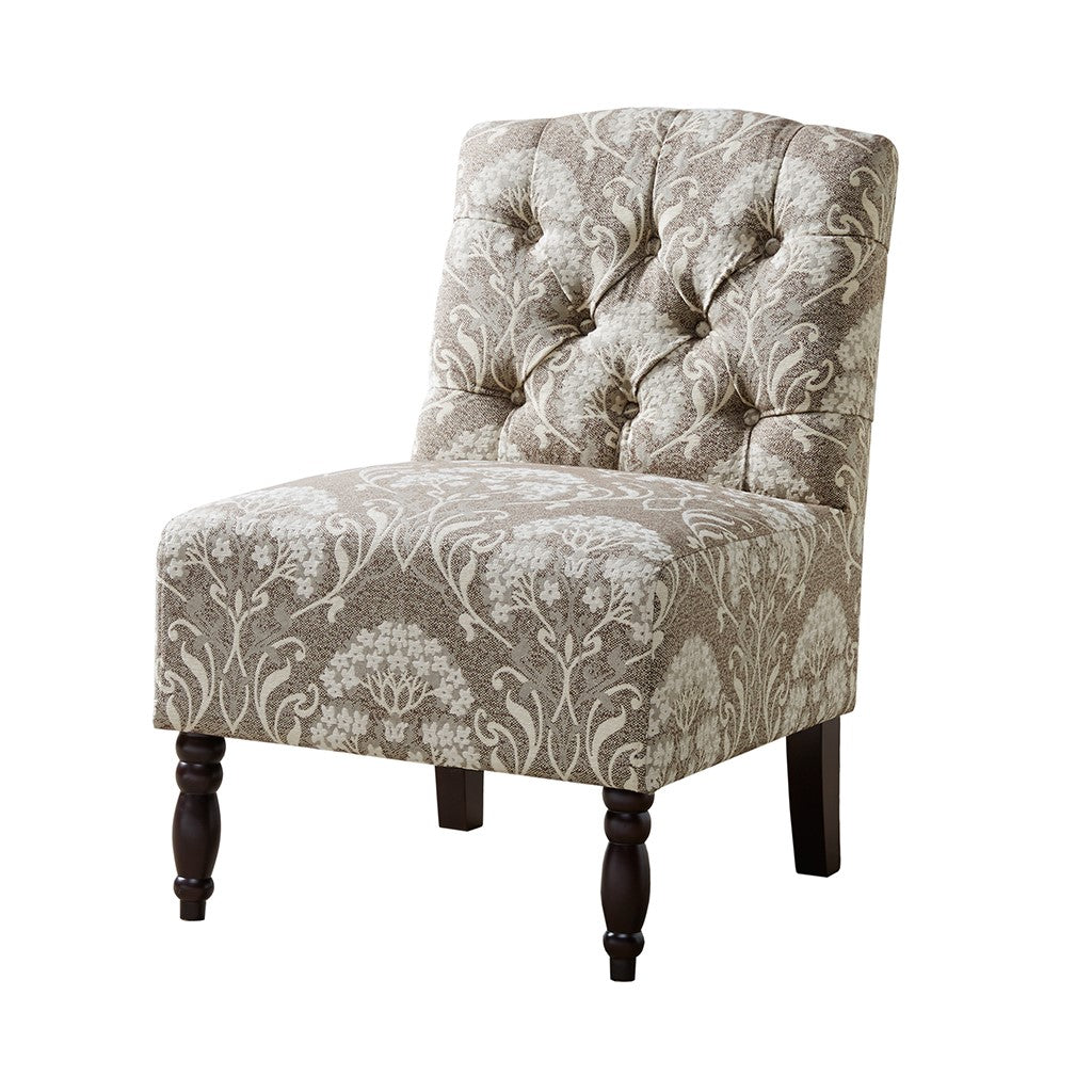 Lola Tufted Taupe Armless Chair