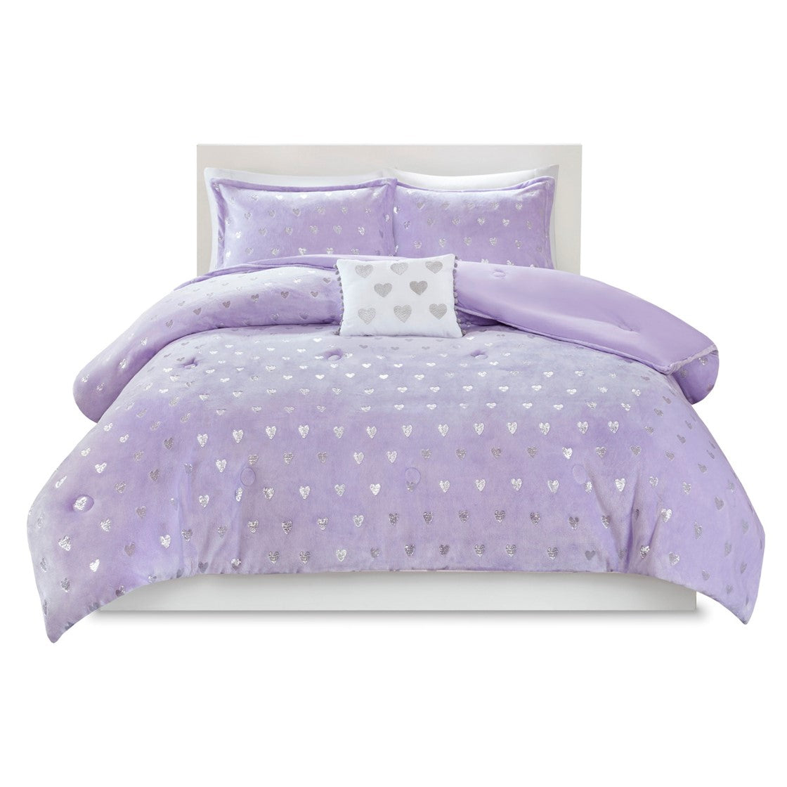 Rosalie Metallic Printed Plush Comforter Set