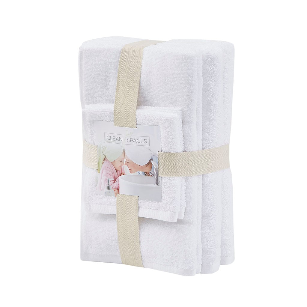 Aure 100% Cotton Solid 6 Piece Antimicrobial Towel Set