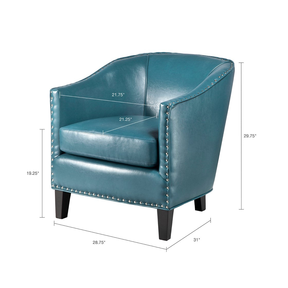 Fremont Barrel Blue Arm Chair