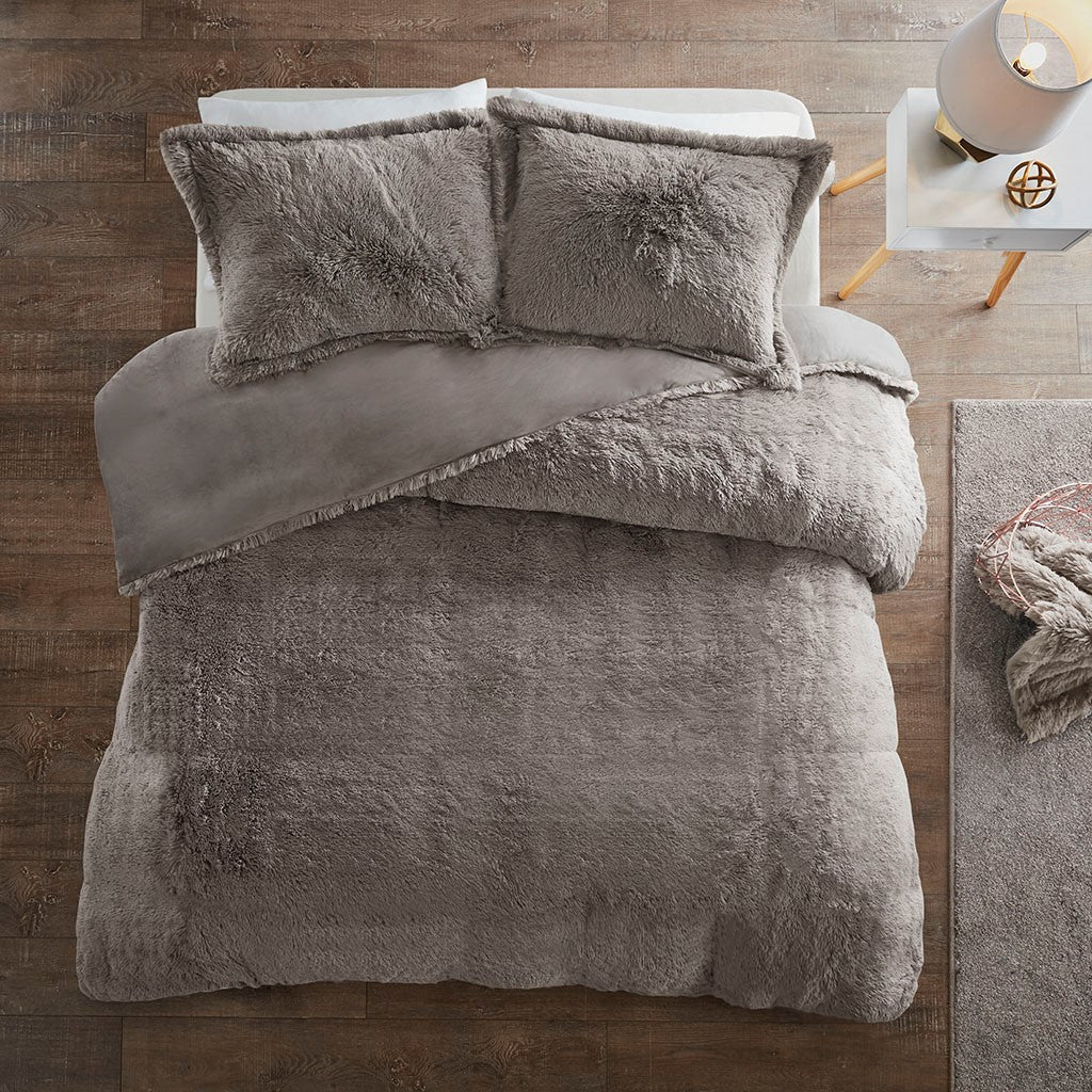 Malea Shaggy Fur Duvet Cover Set