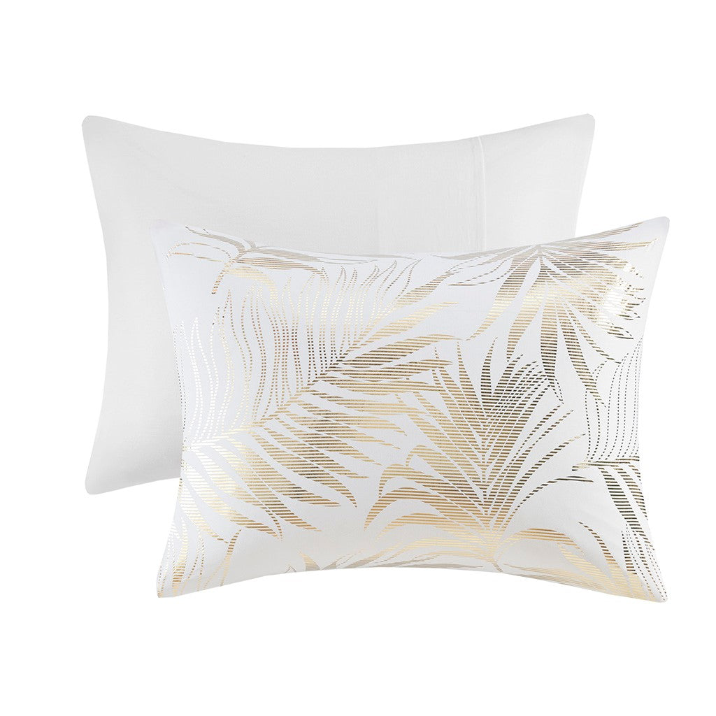 Kailani Tropical Metallic Printed Duvet Cover Set