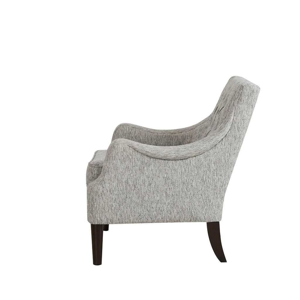 Qwen Button Tufted Grey Accent Chair