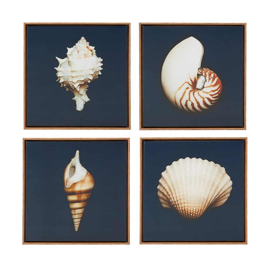 Ocean Blue Framed Canvas 4 Piece Set