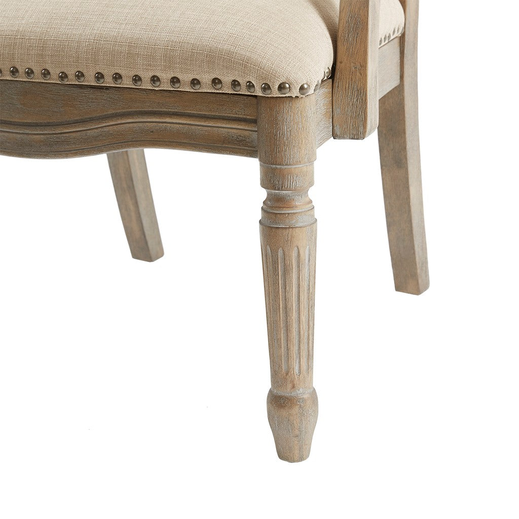 Brentwood Exposed Beige Wood Arm Chair