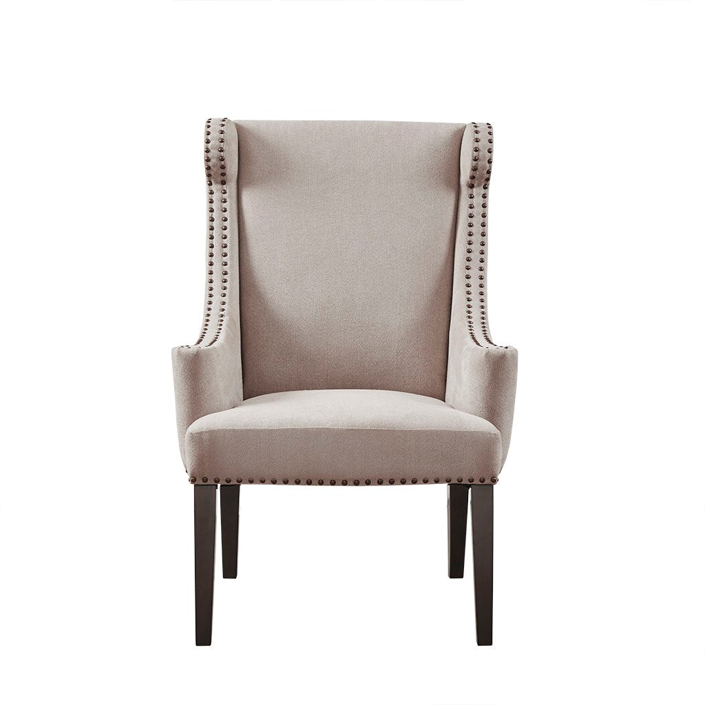 Marcel High Back Taupe Wing Chair