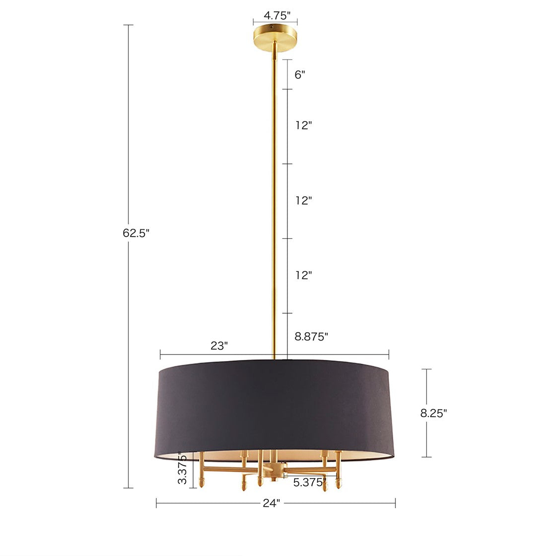 Plated Gold Presidio Chandelier