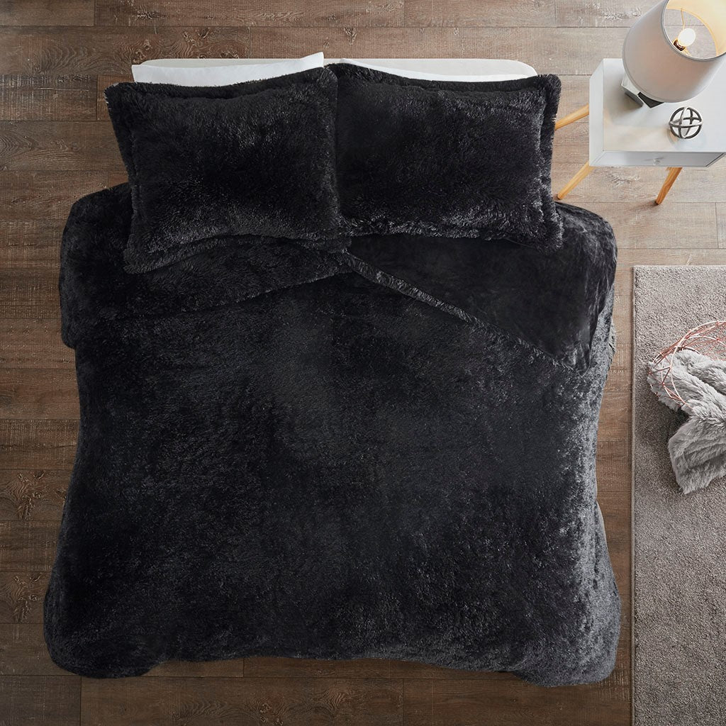 Malea Shaggy Fur Duvet Cover Set