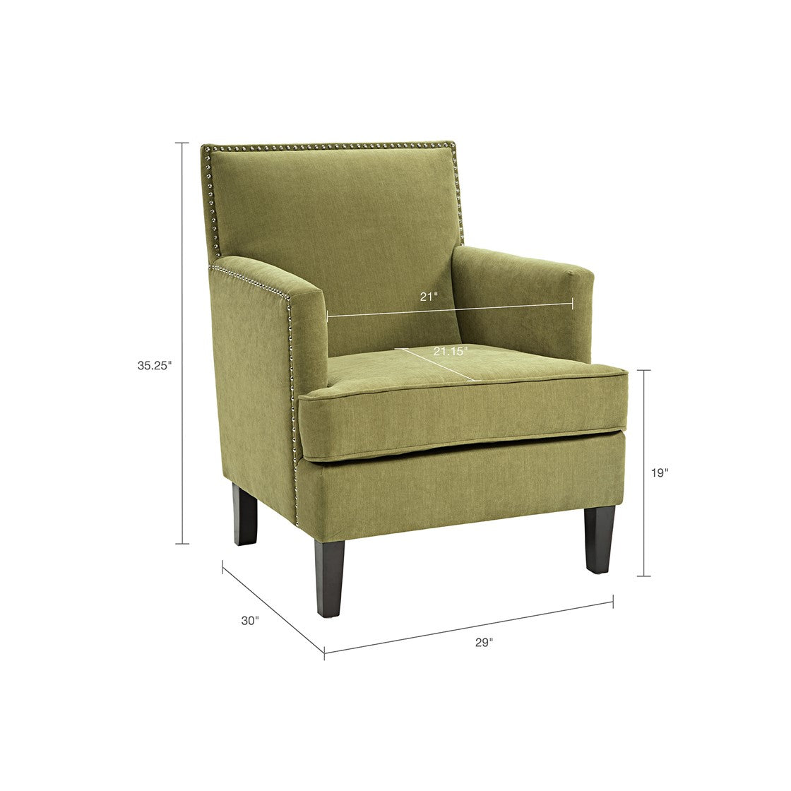 Colton Track Arm Green Club Chair