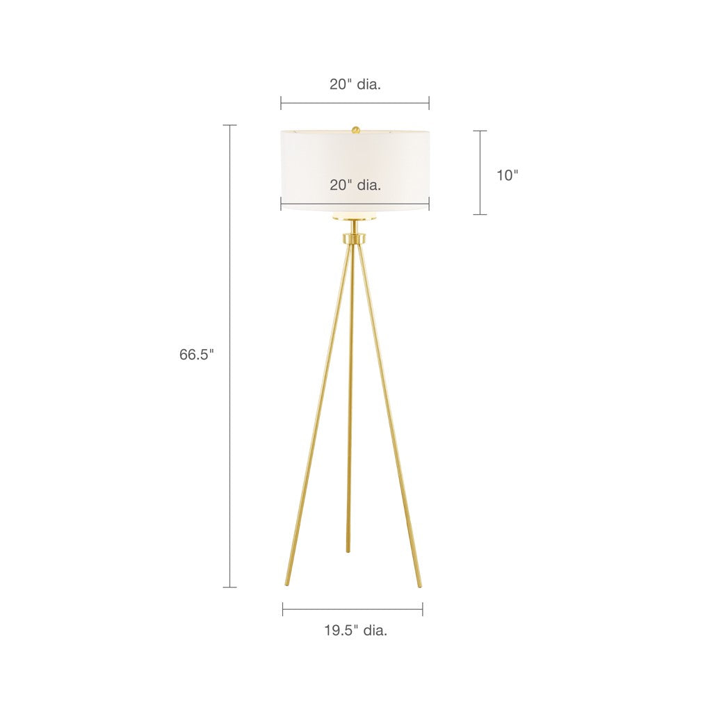 Pacific Tripod Gold Floor Lamp