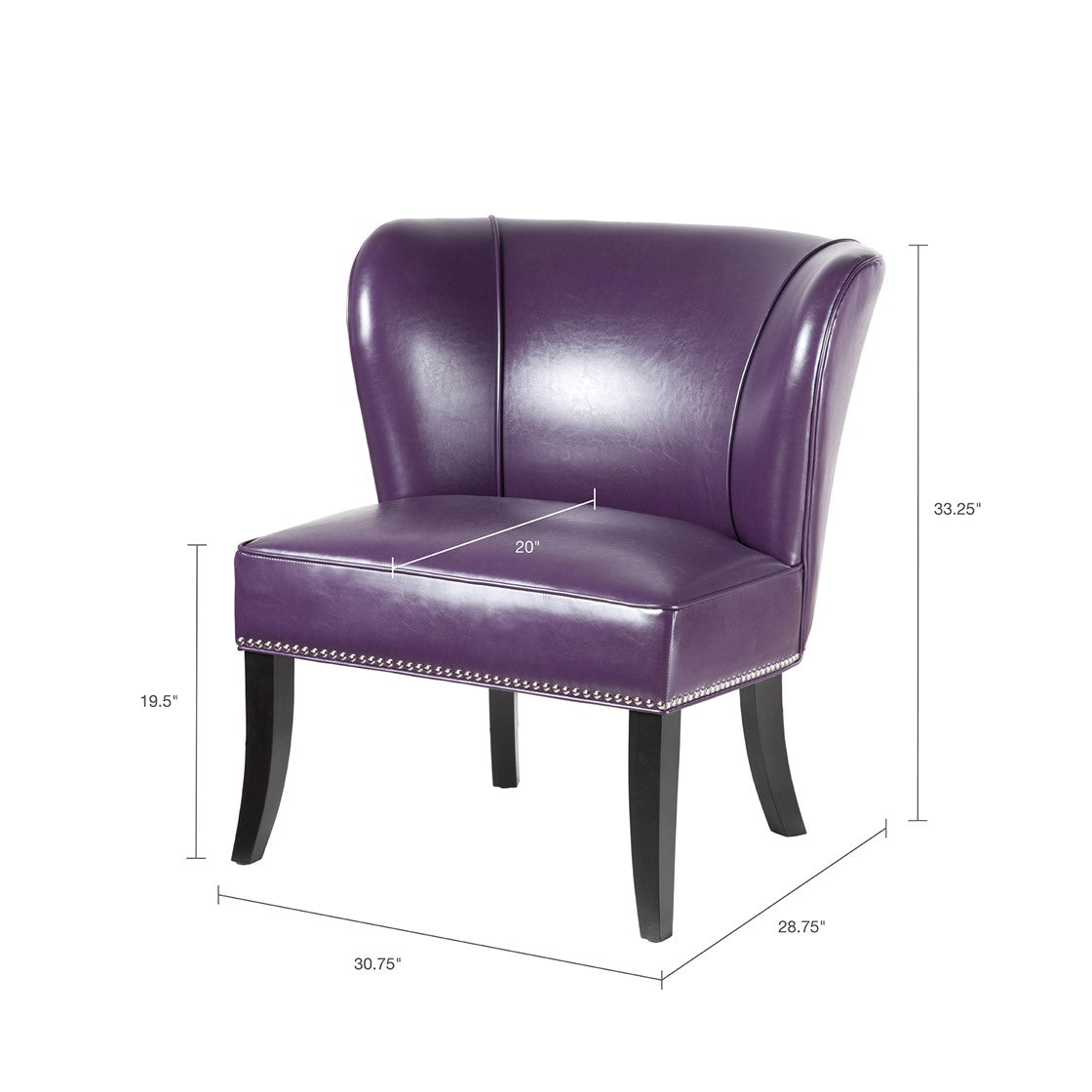 Hilton Armless Purple Accent Chair