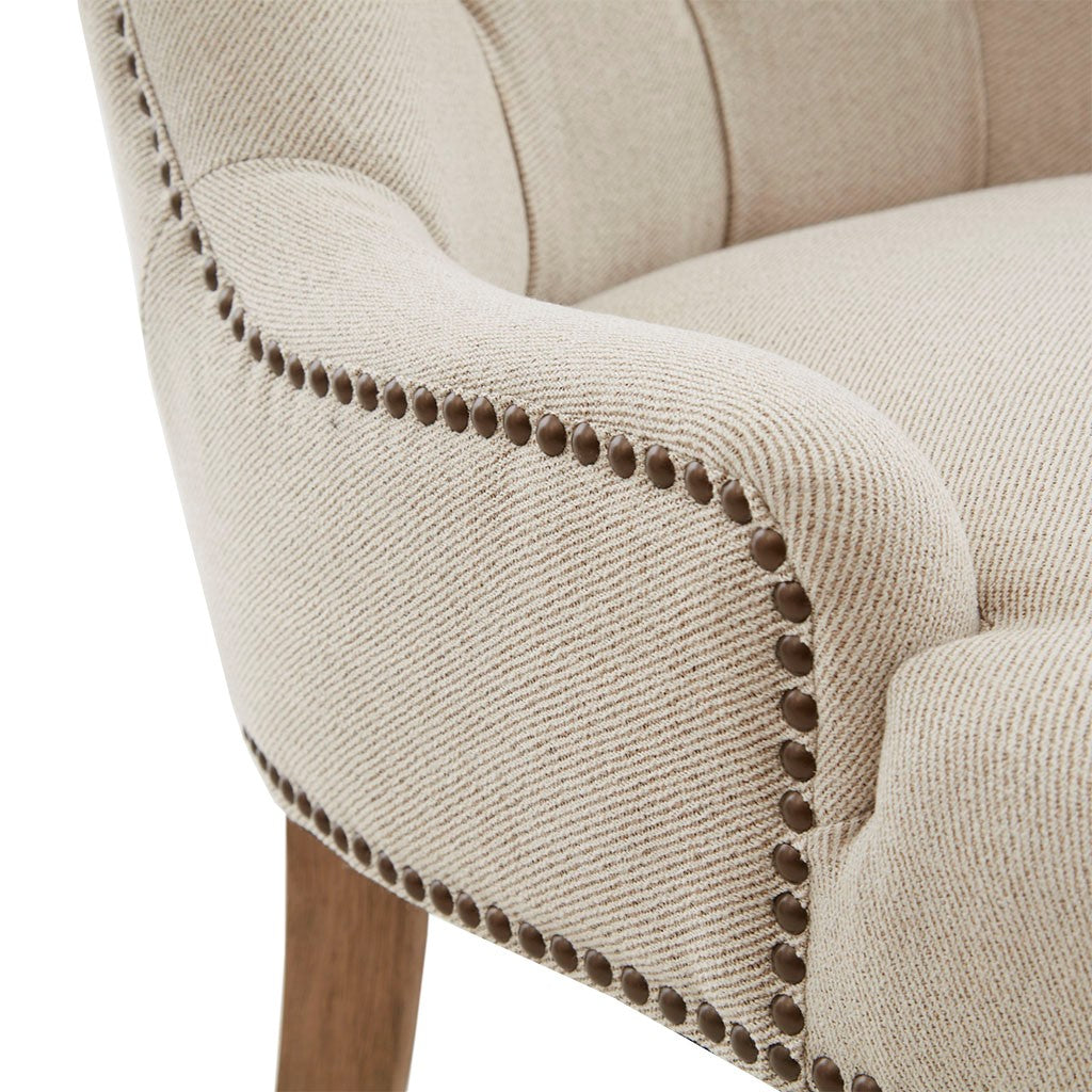 Lucas Cream Button Tufted Captain Accent Chair