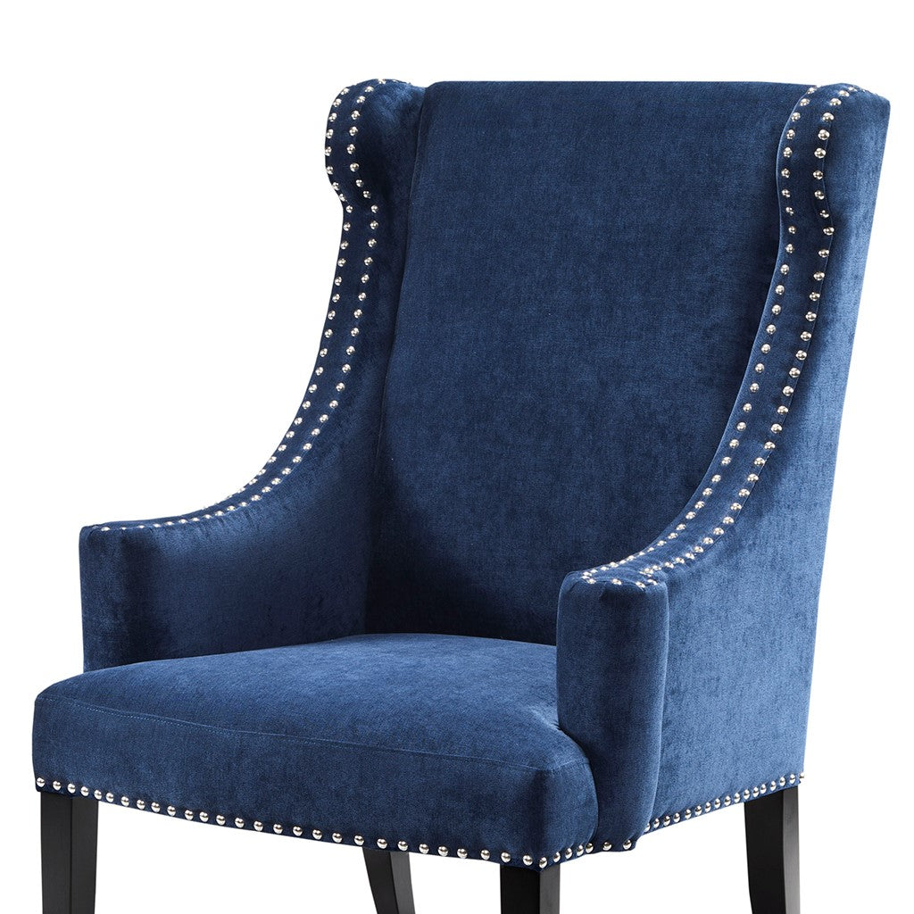 Marcel High Back Blue Wing Chair