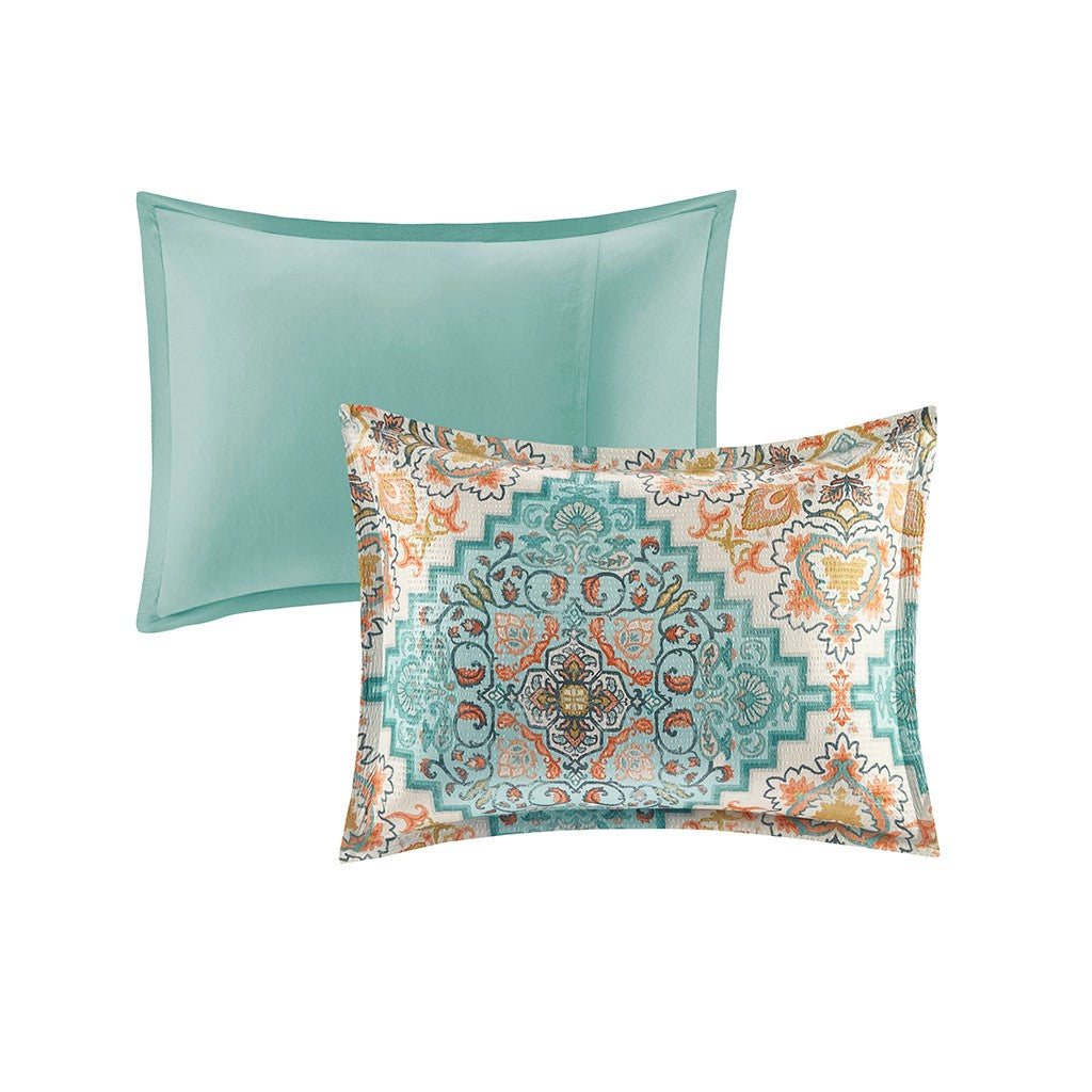 Deliah Seersucker Boho Printed Duvet Cover Set