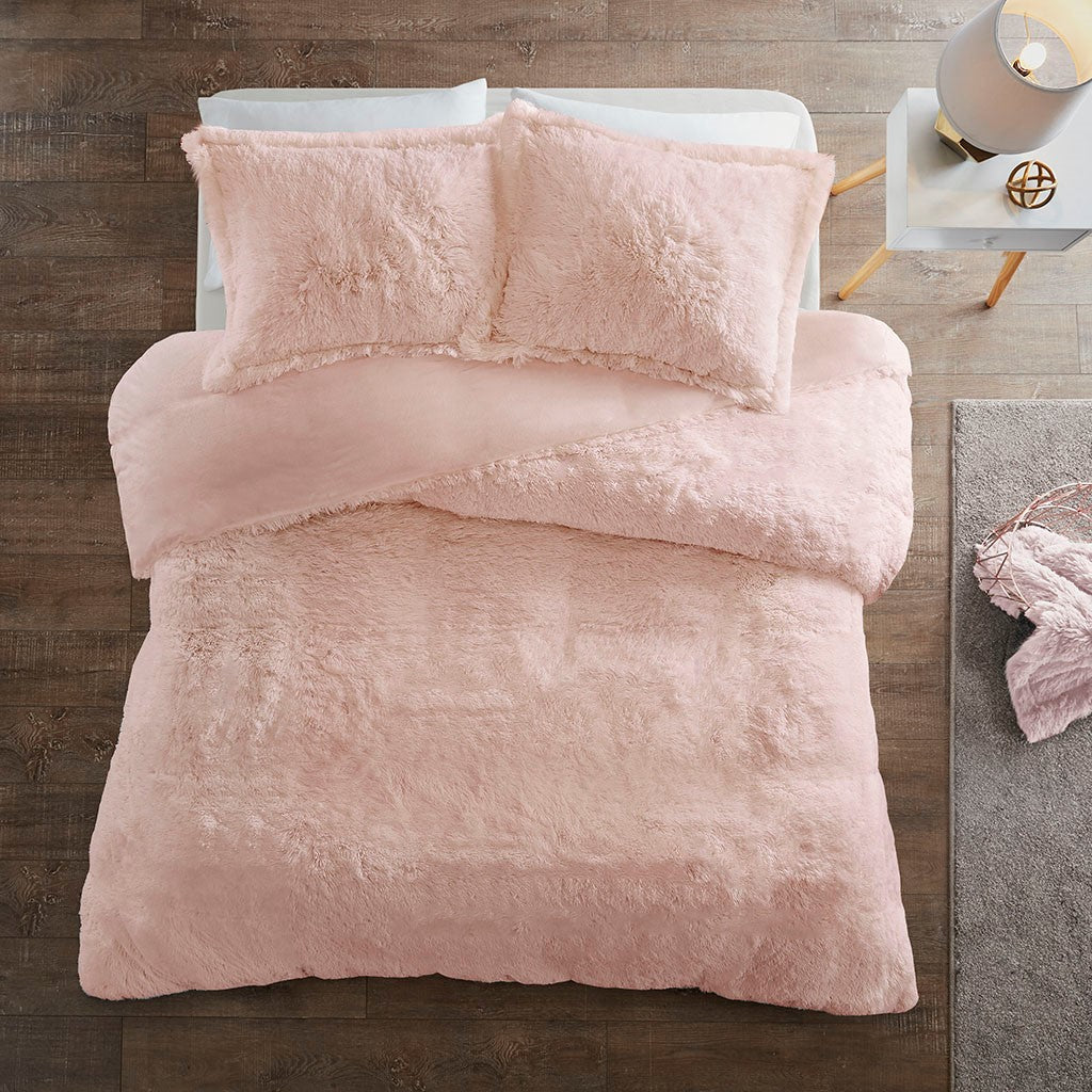 Malea Shaggy Fur Duvet Cover Set