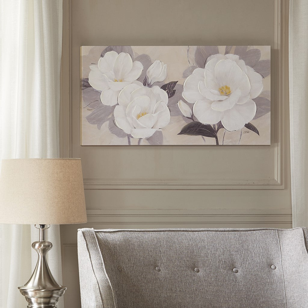 Midday Bloom Florals Paint Embellished Canvas