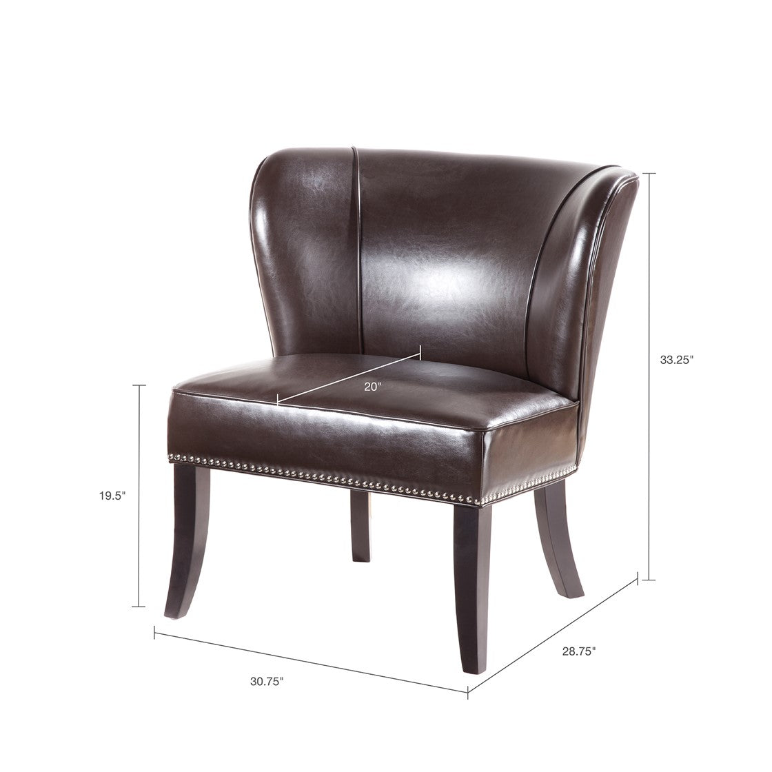 Hilton Armless Brown Accent Chair