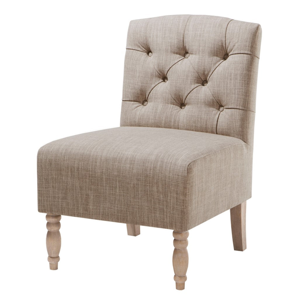 Lola Tufted Beige Armless Chair