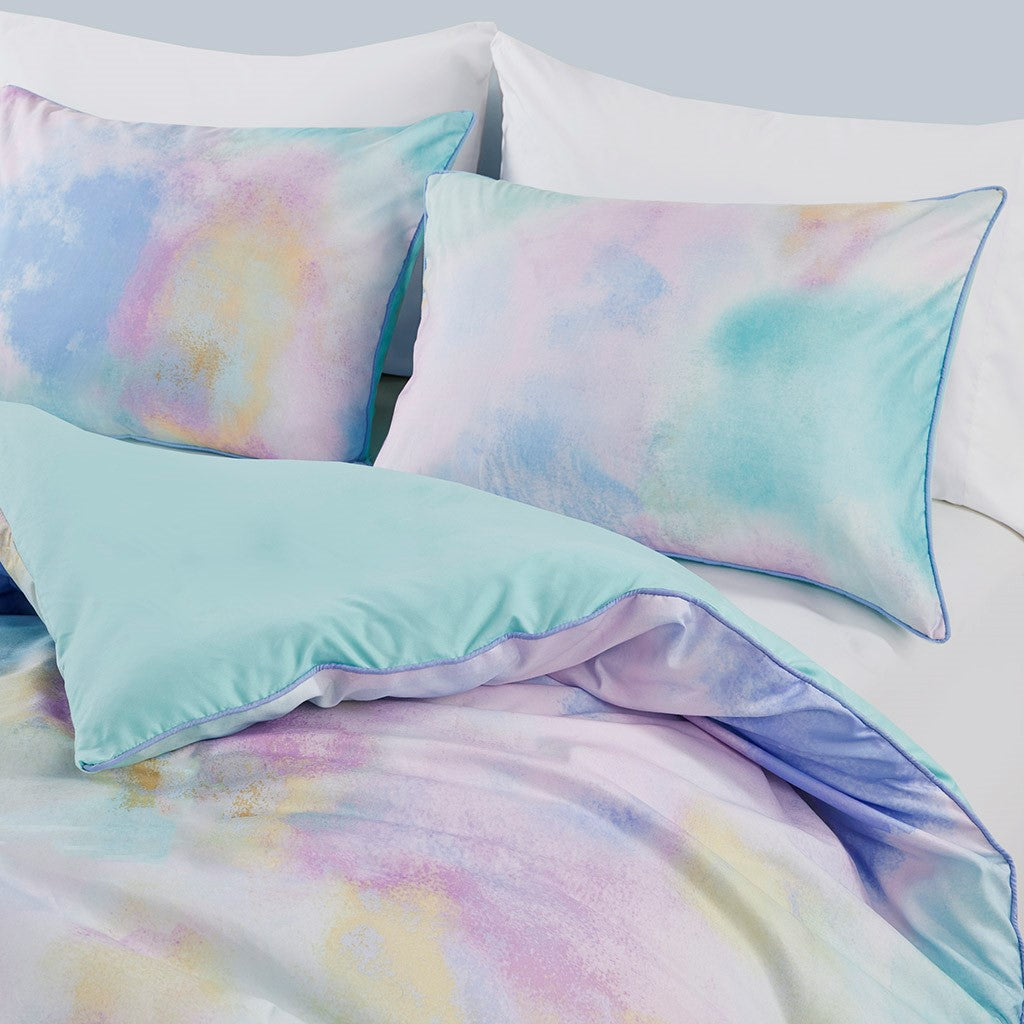 Cassiopeia Watercolor Tie Dye Printed Duvet Cover Set