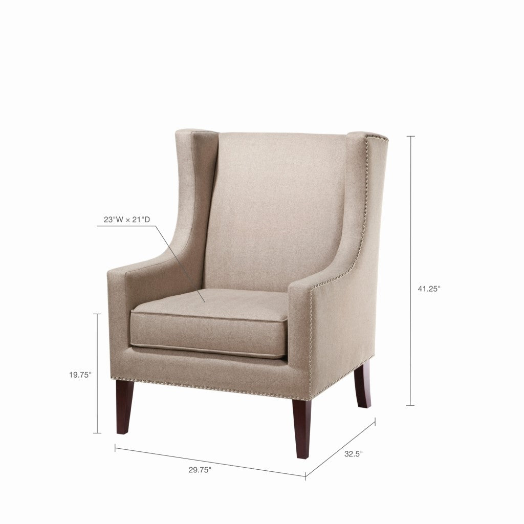 Barton Taupe Wing Chair