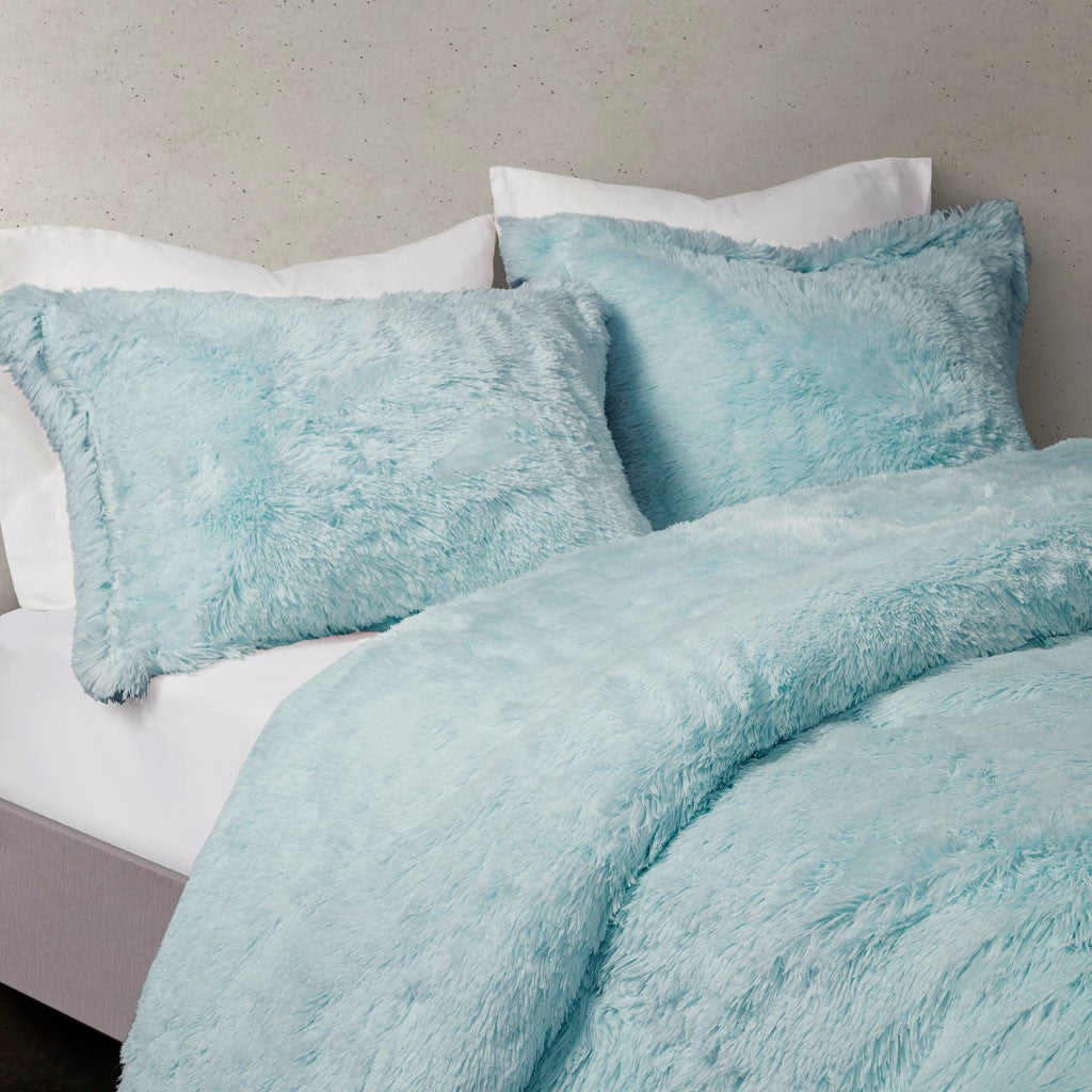 Cleo Ombre Shaggy Fur Comforter Set