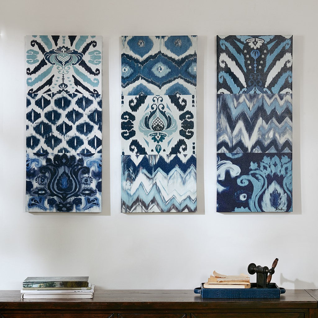 Flourish Ikat Gel Coat Canvas 3 Piece Set