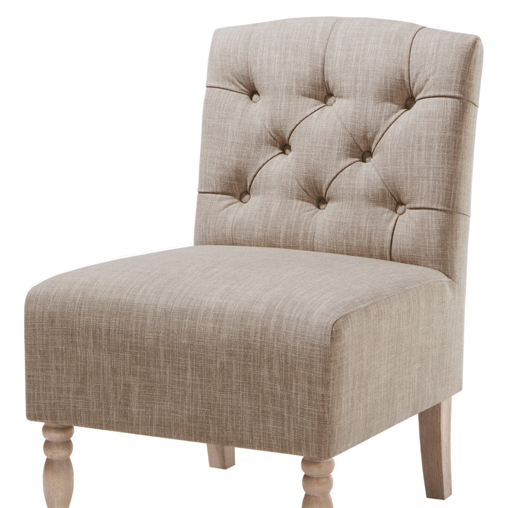 Lola Tufted Beige Armless Chair