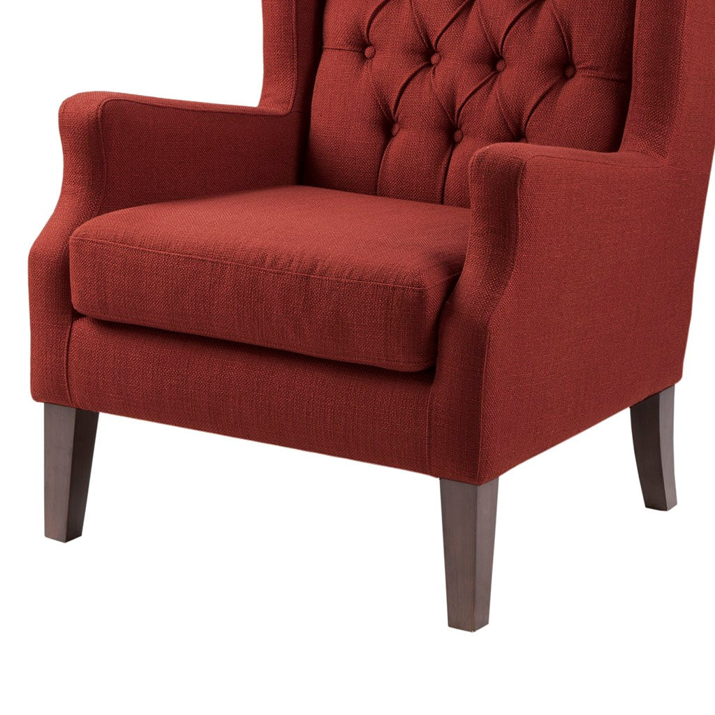 Maxwell Button Tufted Red Wing Chair