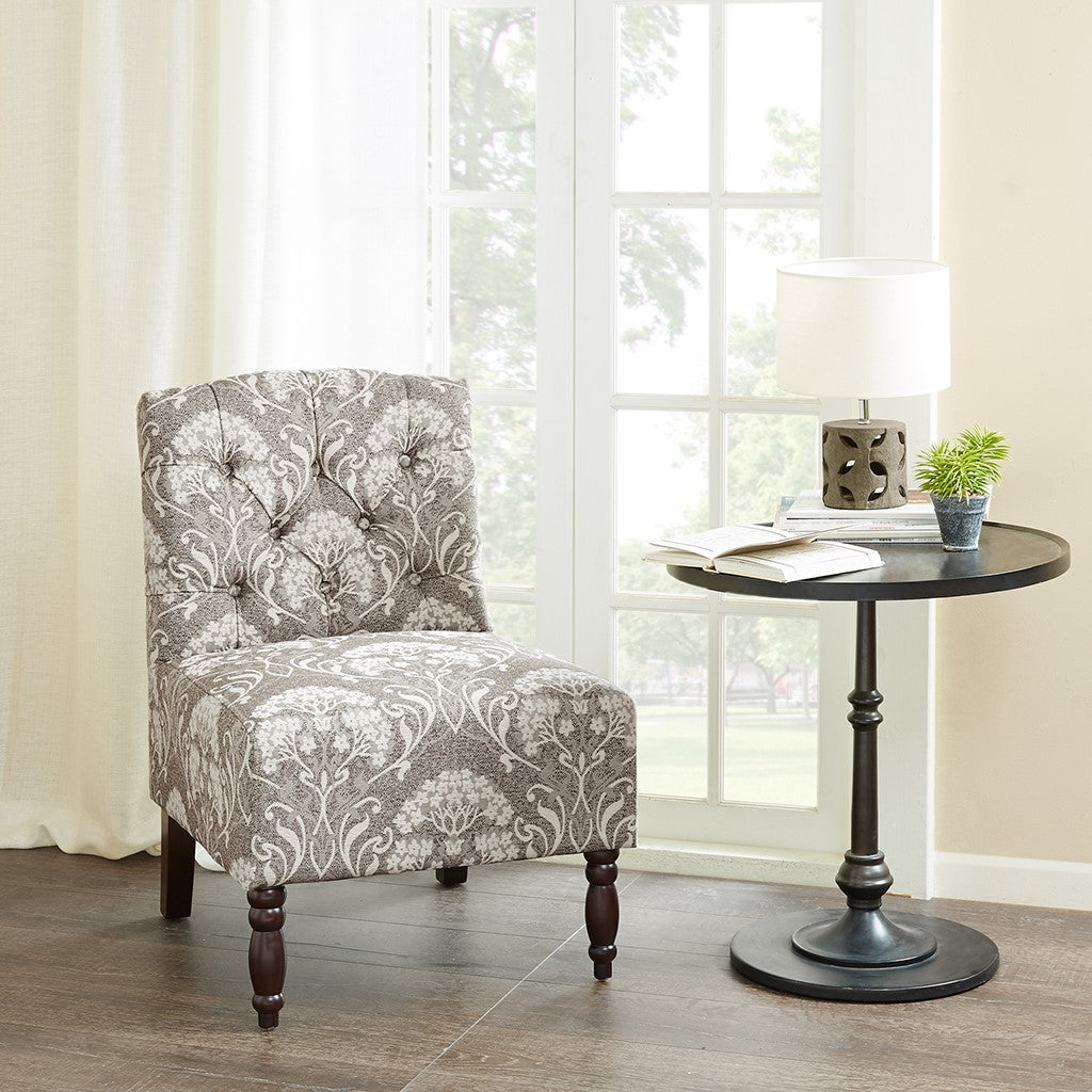 Lola Tufted Taupe Armless Chair