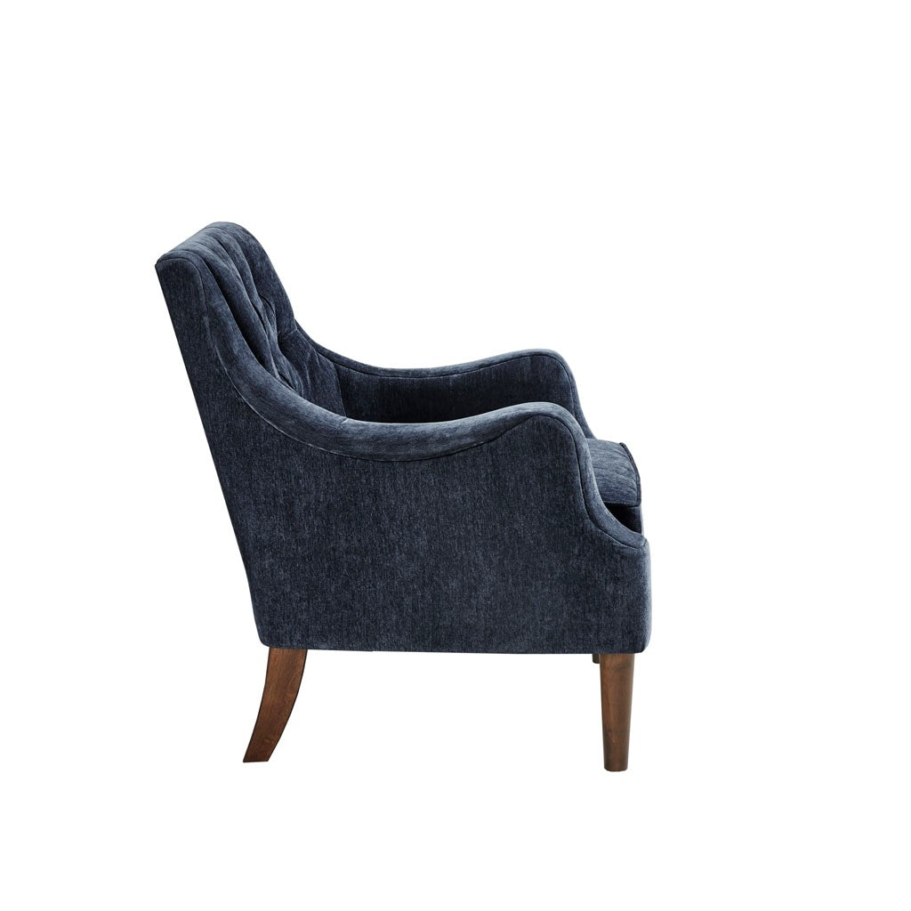 Qwen Button Tufted Navy Accent Chair