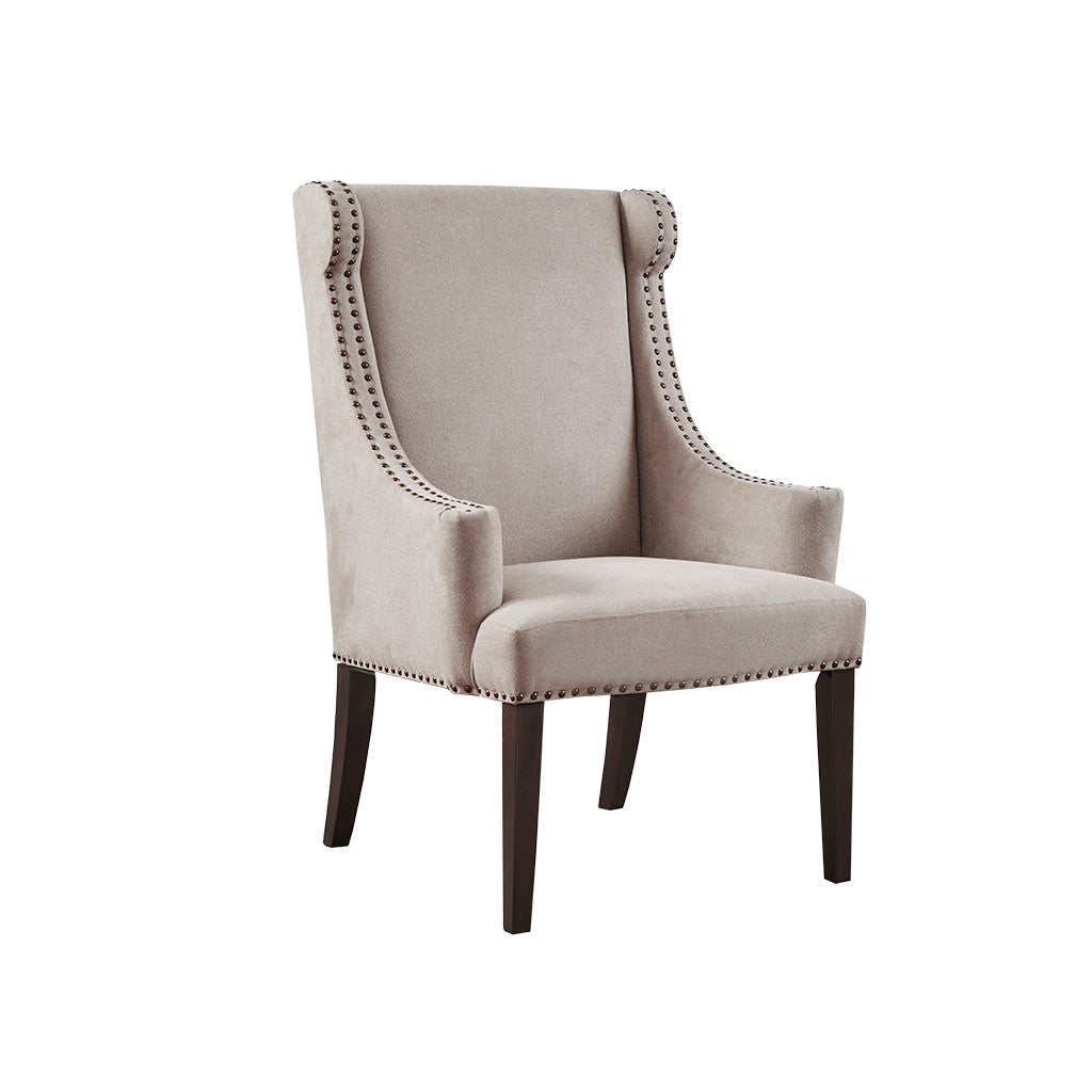 Marcel High Back Taupe Wing Chair