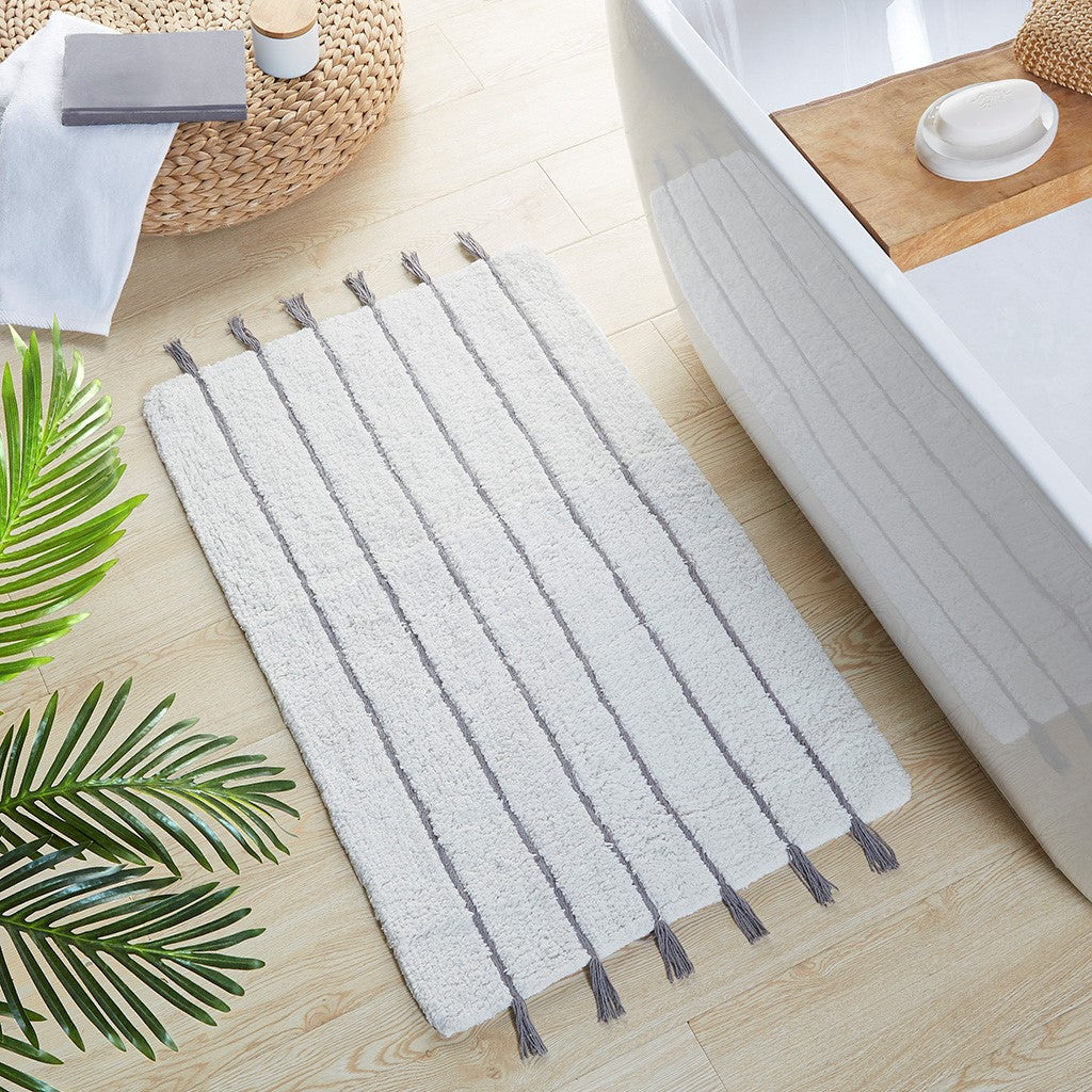 Arbor Stripe Tassel Cotton Tufted Rug