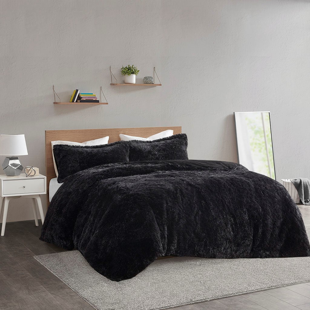 Malea Shaggy Fur Duvet Cover Set