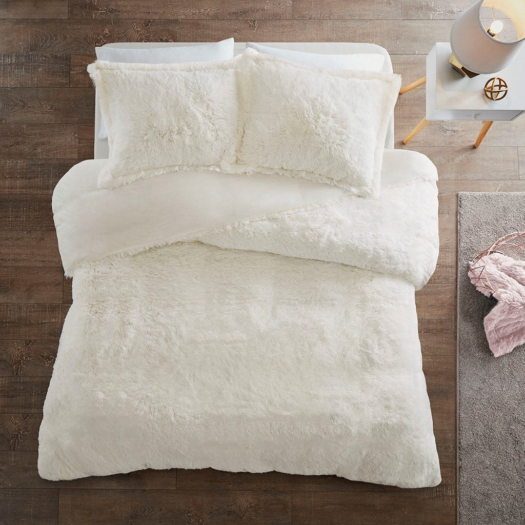 Malea Shaggy Fur Duvet Cover Set