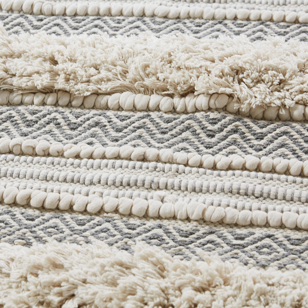 Asher Woven Texture Stripe Bath Rug