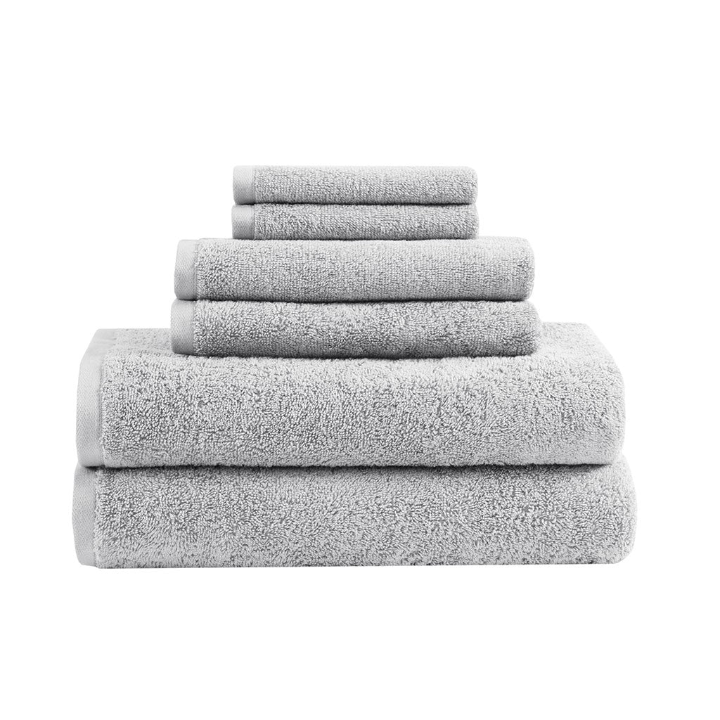 Aure 100% Cotton Solid 6 Piece Antimicrobial Towel Set