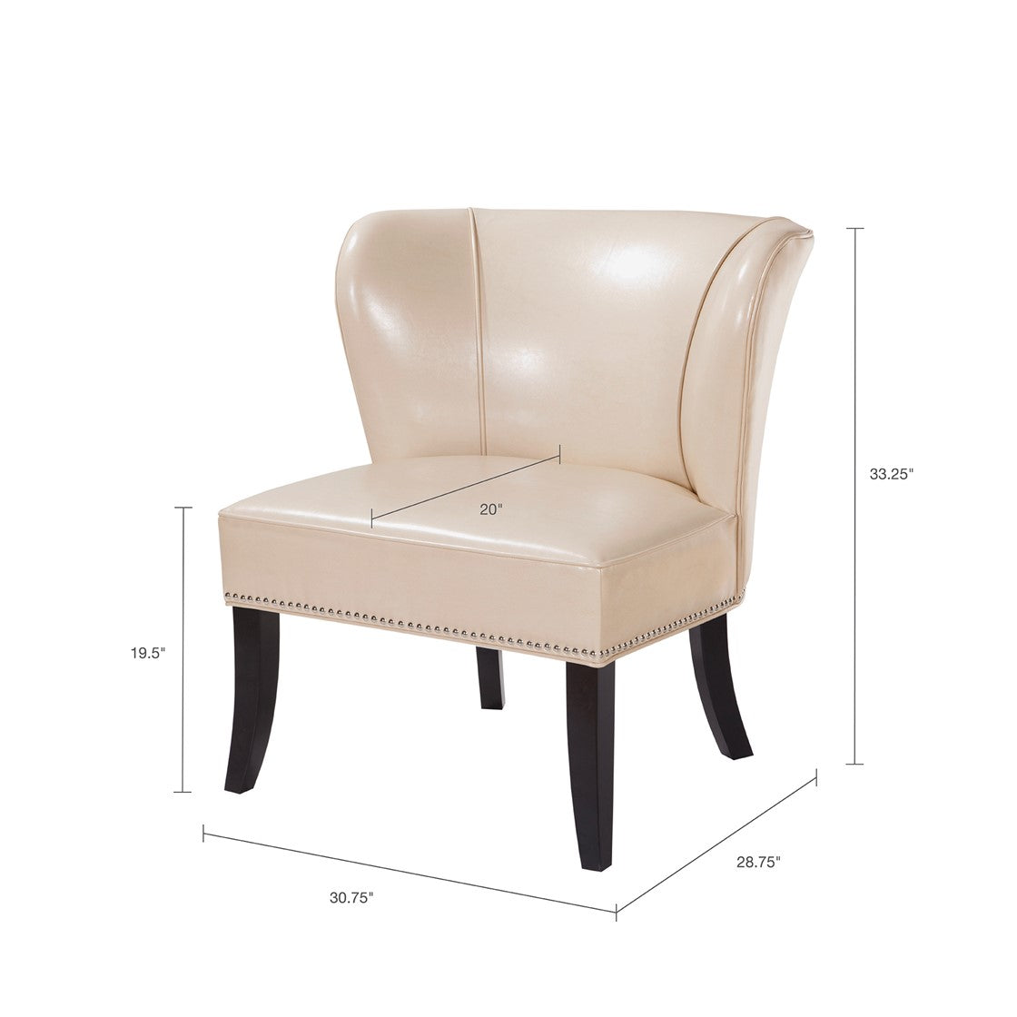 Hilton Armless Ivory Accent Chair