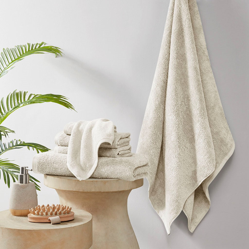 Aure 100% Cotton Solid 6 Piece Antimicrobial Towel Set